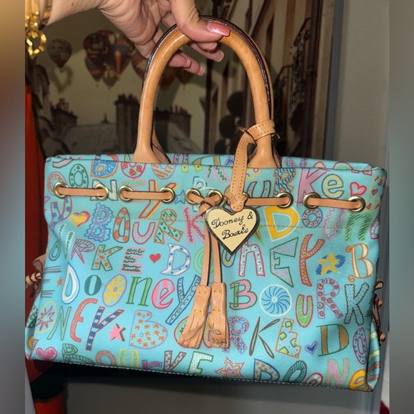 Dooney & Bourke Handbags - Vintage Dooney & Bourke Colorful Letter Satchel rare hard to find purse